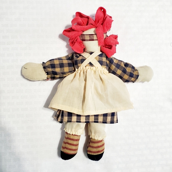 Raggedy Ann Cloth Doll With Rag Hair Handmade. - Picture 4 of 8